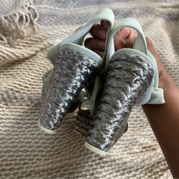 Donald J Pliner nela wedge espadrille sandal mint sz 7 - Picture 5 of 8